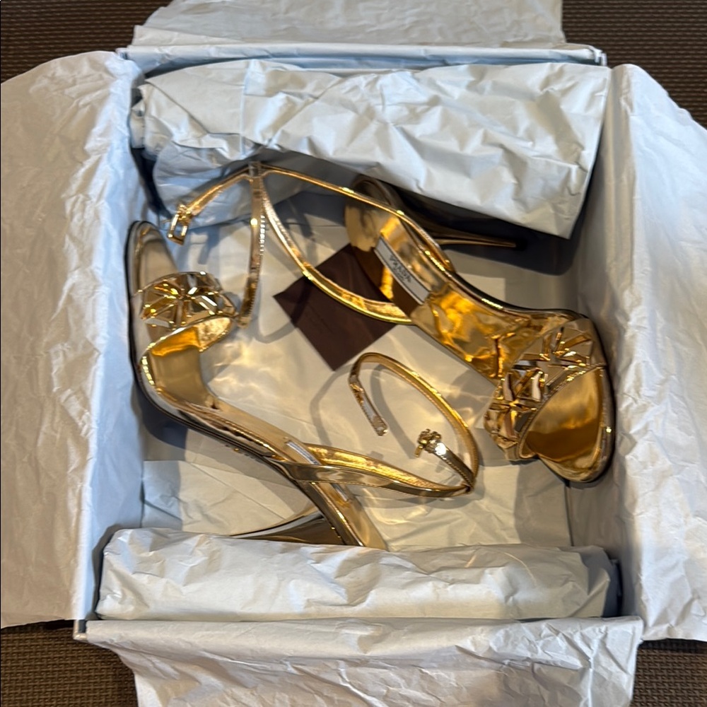 Prada Patent Leather Studded Accents Sandals - Picture 6 of 6